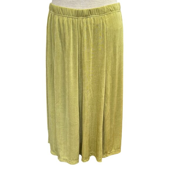 Magic Scarf Slinky‎ Skirt Leaf Green - One Size Stretch Comfort Skirt Lined  New - Picture 3 of 7